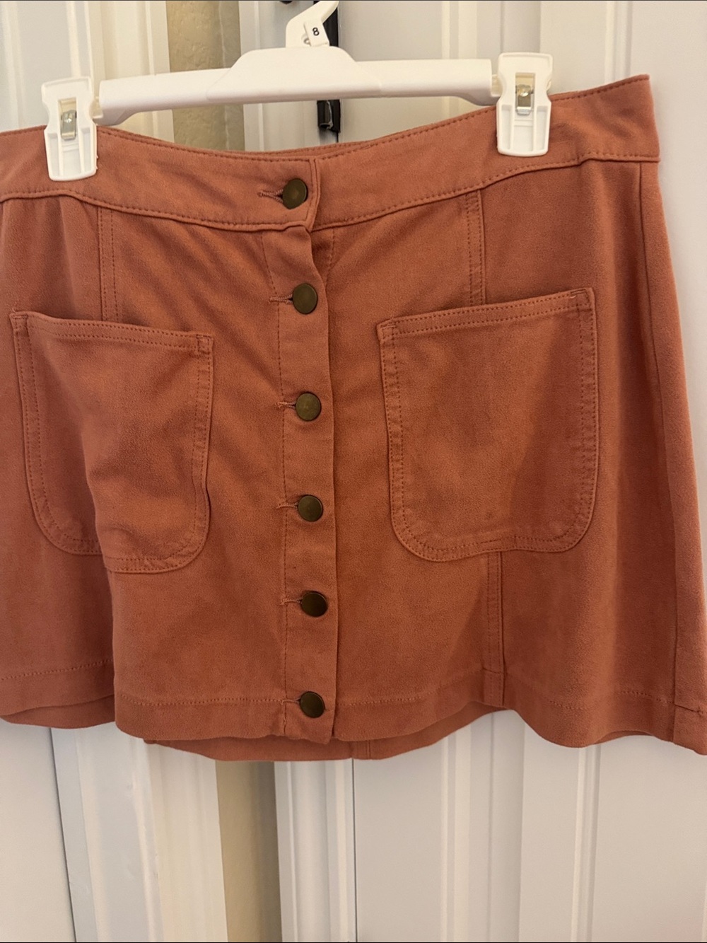 Altar'd State dusty pink Button-Front Pocket Mini Skirt